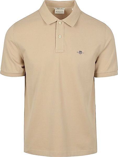 Gant Shield Piqué Poloshirt Sand - Größe 4XL günstig online kaufen