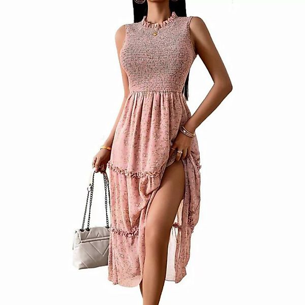 FIDDY A-Linien-Kleid Damenkleid, lässig, Sommer, ärmellos, Maxikleid, Blume günstig online kaufen