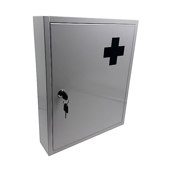 relaxdays Medizinschrank Abschließbarer Medizinschrank grau günstig online kaufen