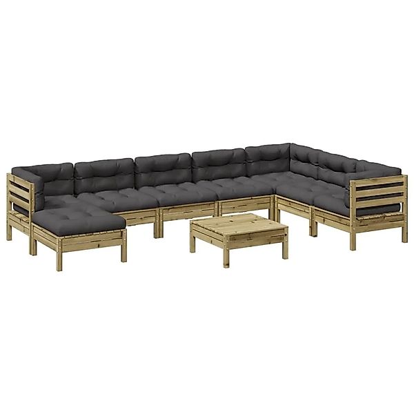 vidaXL 9-Tlg Garten-Sofagarnitur mit Kissen Kiefernholz Imprägniert 3299591 günstig online kaufen