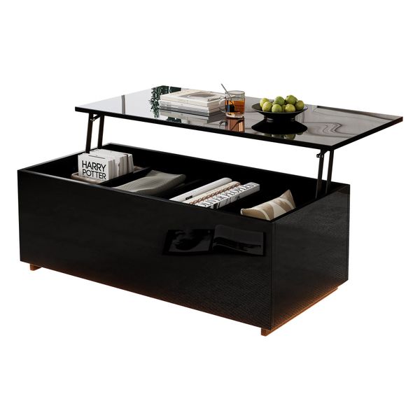 MODFU Couchtisch Hochglanz-Couchtisch mit hydraulischer Höhenverstellung günstig online kaufen