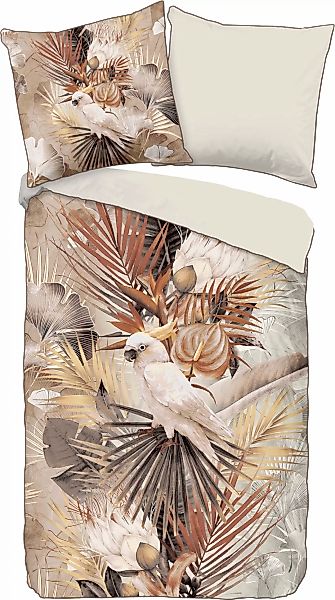 Descanso Wendebettwäsche »Pippa«, Baumwolle, Mako Satin, 135x200, Biese, Re günstig online kaufen