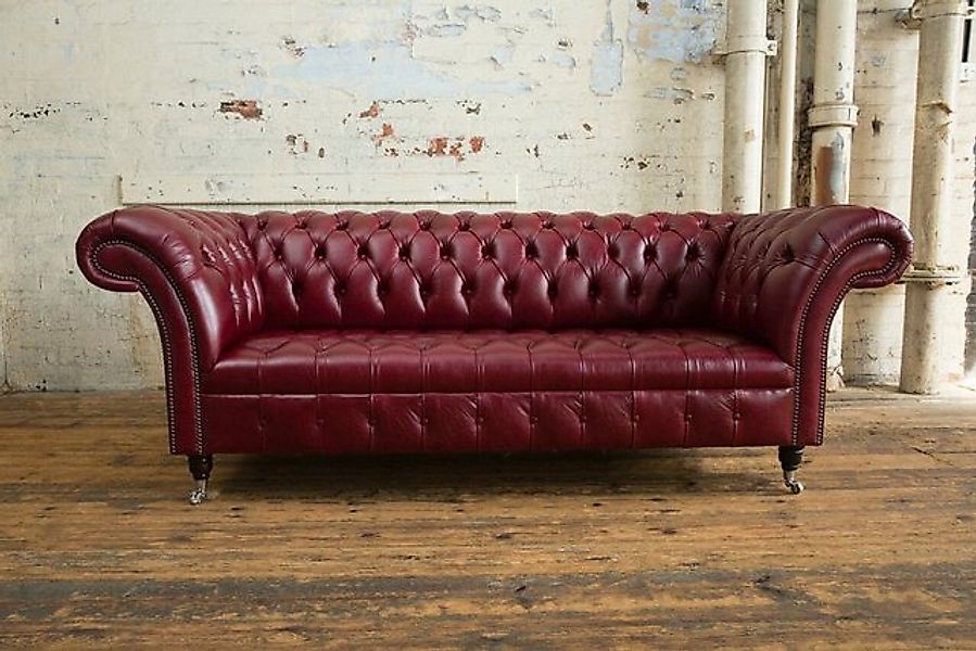 JVmoebel Chesterfield-Sofa Ledersofa Chesterfield Sofa Polster Couchen Stof günstig online kaufen