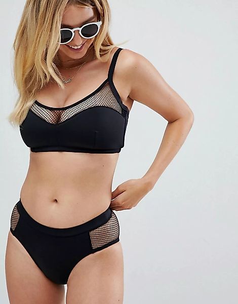 Pour Moi – Glamazon – Schwarze Bikinihose mit hohem Bund günstig online kaufen