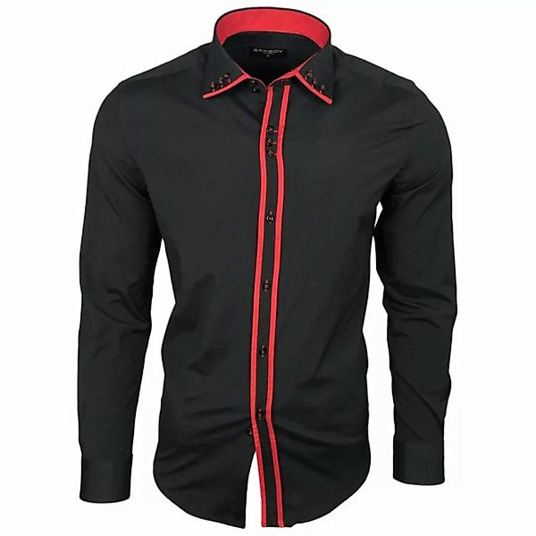 Baxboy Langarmhemd Baxboy Herren Hemd Kentkragen Hemden Slim Fit mit Kontra günstig online kaufen