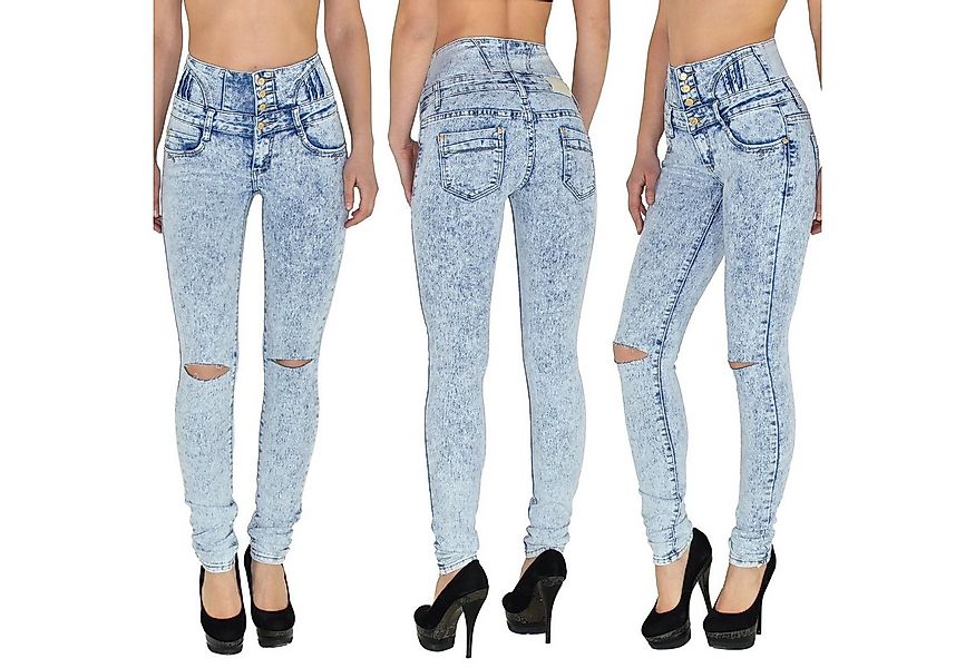 ESRA Skinny-fit-Jeans J22 Risse High Waist Damen Jeans Skinny Hose mit 4 Kn günstig online kaufen