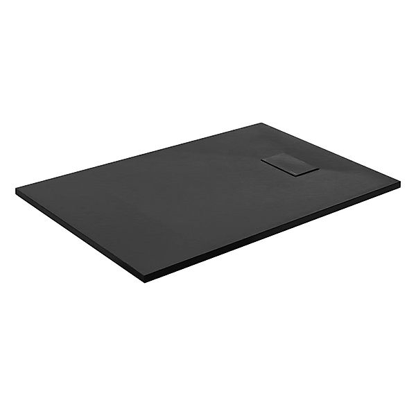 LuxeBath Duschwanne 120x80 cm Schwarz aus SMC Höhe 30mm Schiefer-Optik günstig online kaufen