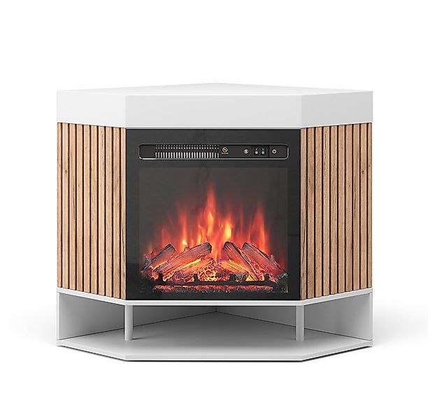 Vicco Kaminumbauschrank Lynea, Weiß, 100 cm mit realistischem Flammeneffekt günstig online kaufen