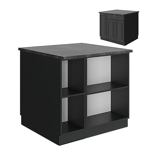 Vicco Unterschrank Fame-Line, Anthrazit-Gold Landhaus/Anthrazit, 90 günstig online kaufen