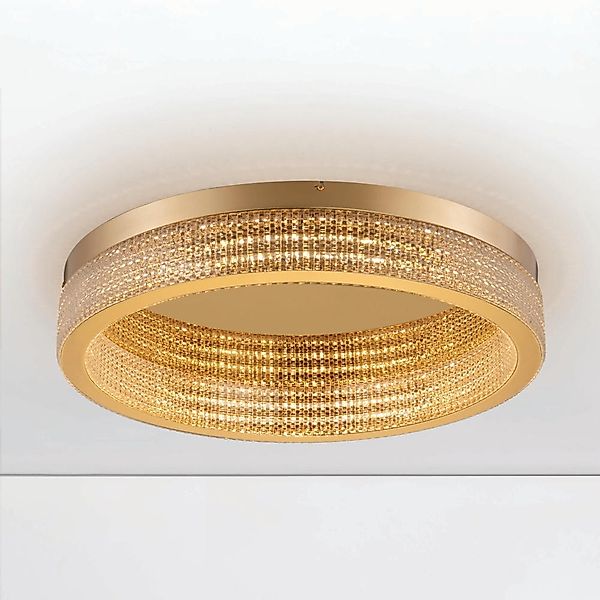 LED Deckenleuchte Kinara in Gold und Transparent 70W 3666lm günstig online kaufen