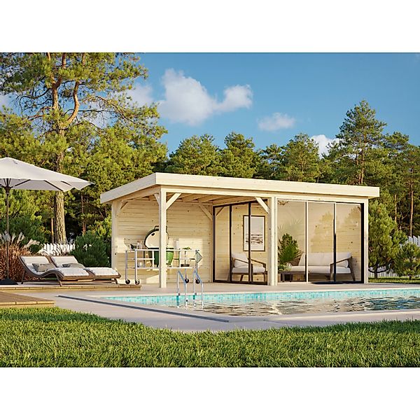 Palmako Pavillon Lenna Set 705 Slide Plus 588 x 300 cm Lackiert Weiß FSC® günstig online kaufen