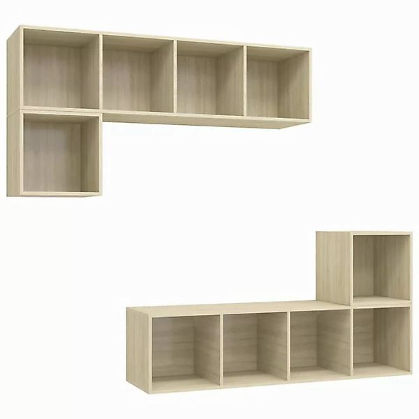 vidaXL TV-Schrank 4-tlg. TV-Schrank-Set Sonoma-Eiche Holzwerkstoff (1-St) günstig online kaufen