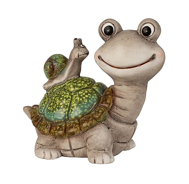 MF Gartenfigur Schildkröte Sammy Keramik Dekofigur mit Schnecke bunt 13cm, günstig online kaufen