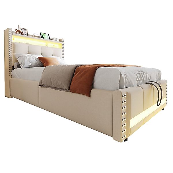REDOM Polsterbett Stauraumbett Doppelbett (90x200 cm günstig online kaufen