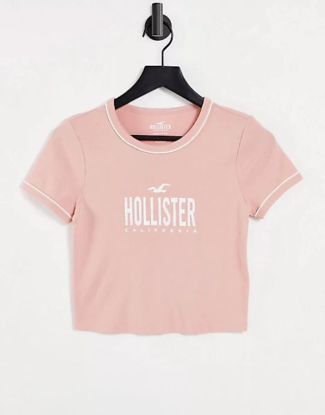 Hollister – T-Shirt mit Logo in Rosa günstig online kaufen