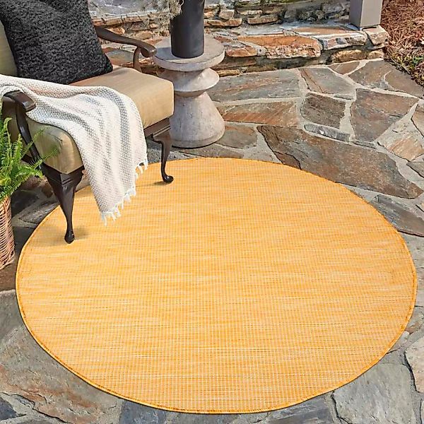 Carpet City Teppich »PALM2778«, rund, 5 mm Höhe, Wetterfest & UV-beständig, günstig online kaufen