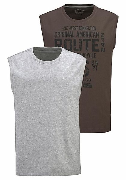 Man's World Muscleshirt (2er-Pack) ärmellos, bedruckt, Rundhalsausschnitt, günstig online kaufen