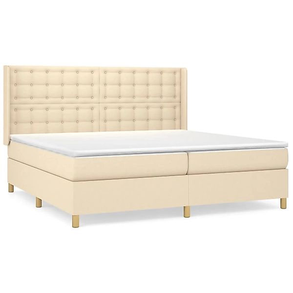 vidaXL Boxspringbett mit Matratze Creme 200x200 cm Stoff1396885 günstig online kaufen