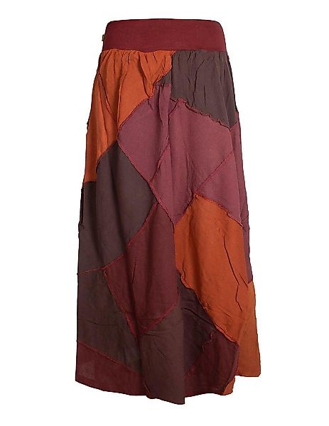 Vishes Maxirock Langer weiter Patchwork-Rock handgewebte günstig online kaufen
