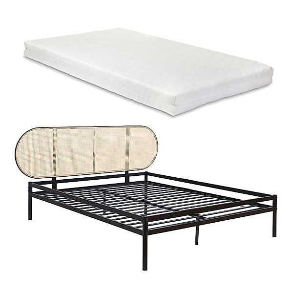 en.casa Metallbett, mit Matratze »Linköping« mit günstig online kaufen