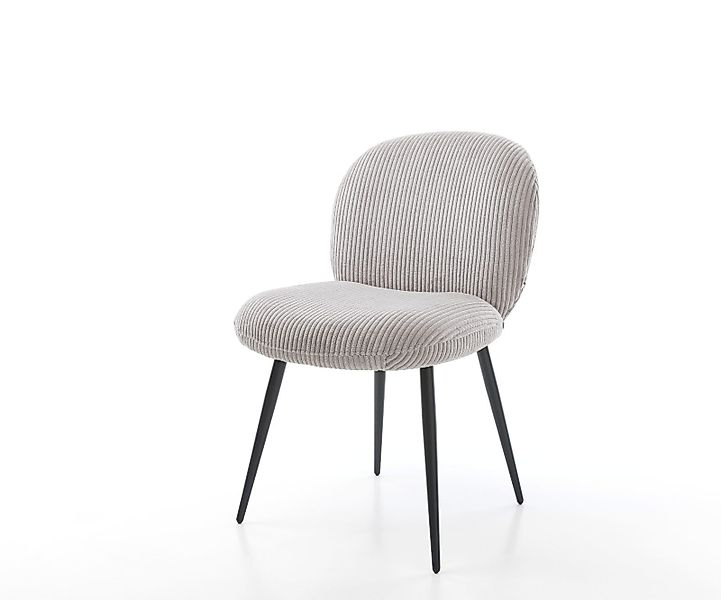 Esszimmerstuhl Nube-Flex Bouclé Weiß 4-Fuß konisch Schwarz Taschenfederkern günstig online kaufen