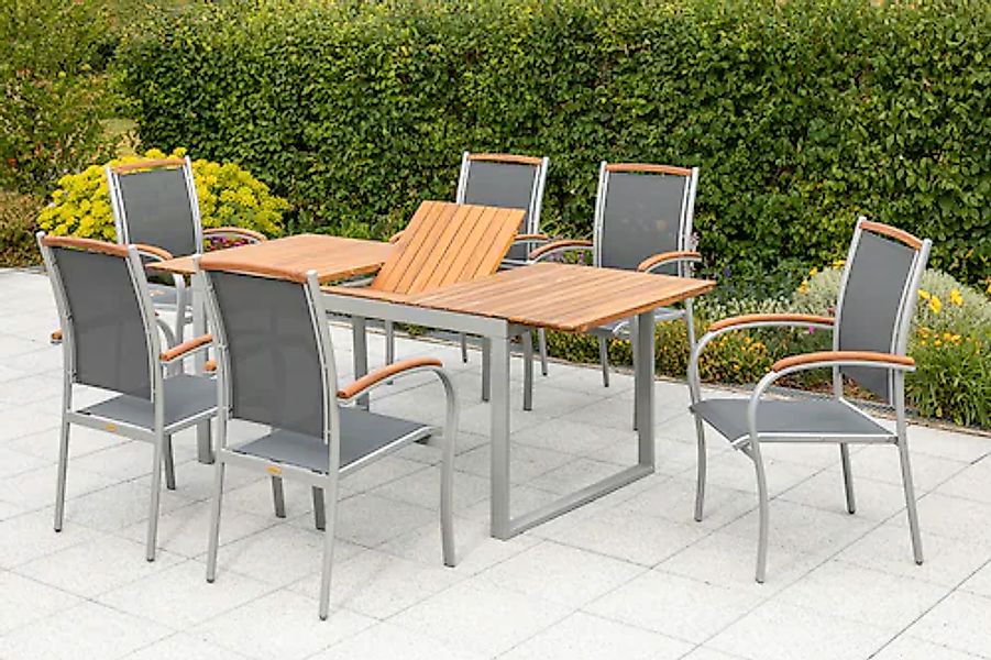 MERXX Garten-Essgruppe »Siena« Set, 7 Stk. tlg. mit ausziehbaren Tisch günstig online kaufen