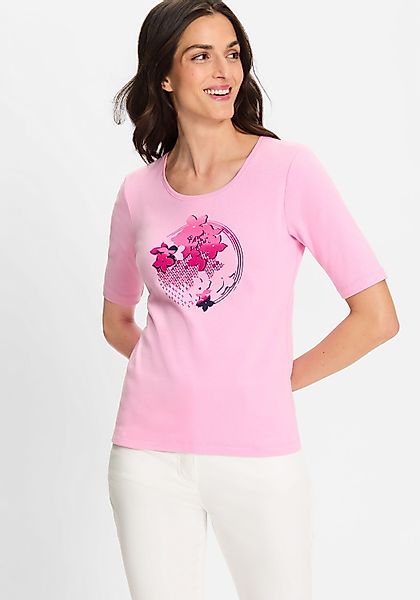 Olsen Rundhalsshirt (1-tlg) mit stilisiertem Blütenmotiv günstig online kaufen