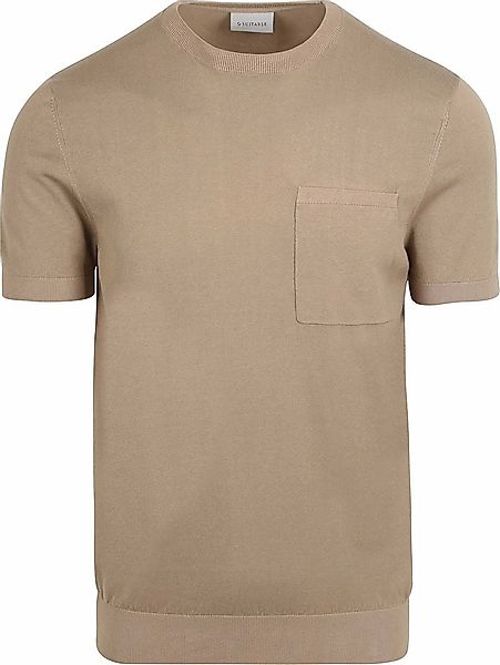 Suitable Knitted T-shirt Pocket Compact Camel - Größe XXL günstig online kaufen