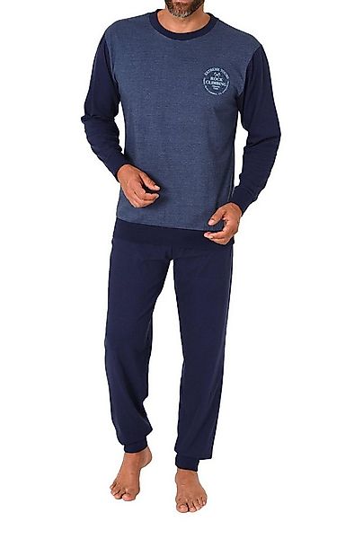 Normann Pyjama Normann Herren langarm Schlafanzug mit Bündchen in eleganter günstig online kaufen