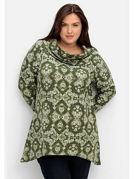 Sheego Sweatshirt "Große Größen", mit Ornamentdruck und Zipfelsaum günstig online kaufen