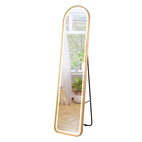 Costway Standspiegel mit Led-Beleuchtung 155 x 37 cm günstig online kaufen