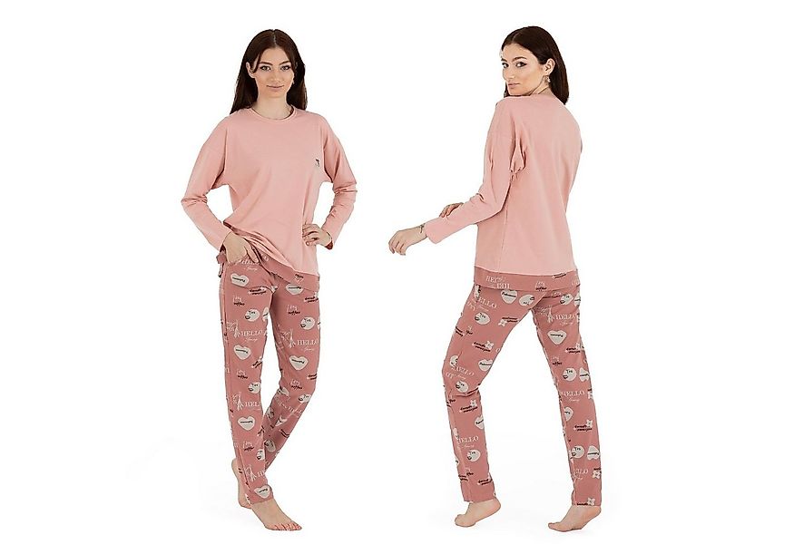 LOREZA Schlafanzug Schlafanzug Pyjama langarm- Spring - Pastel (Set, 2 tlg) günstig online kaufen
