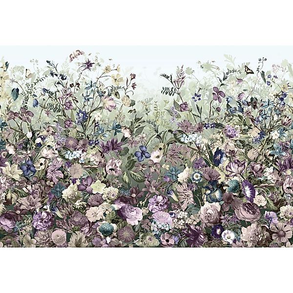 Komar Fototapete Botanica Lila und Grün 368 x 248 cm 611130 günstig online kaufen