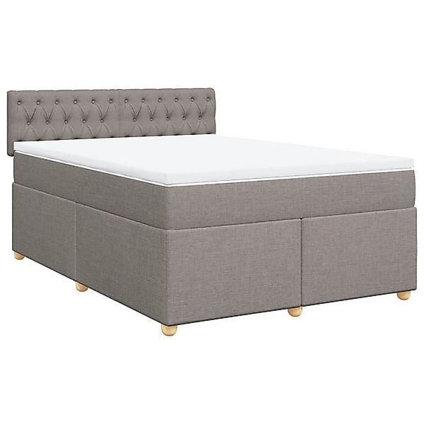 vidaXL Bett Boxspringbett mit Matratze Taupe 140x190 cm Stoff günstig online kaufen