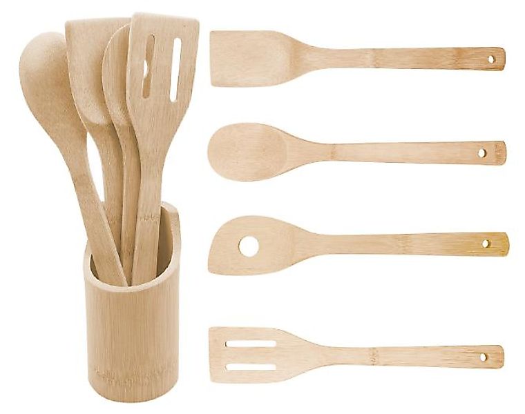 Bambus Küchenhelferset 5 tlg. Braun günstig online kaufen
