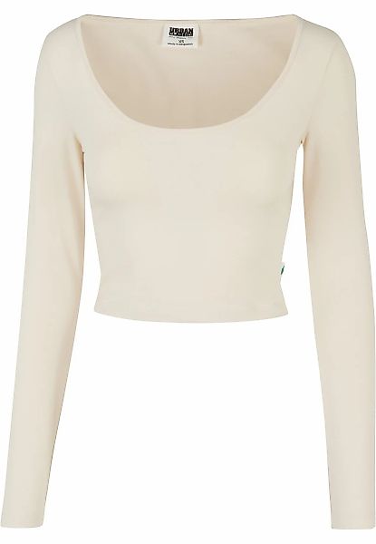 URBAN CLASSICS Longsleeve "Urban Classics Damen Ladies Organic Wide Neck Cr günstig online kaufen