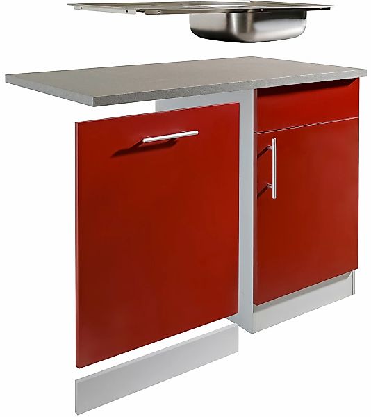 wiho Küchen Spülenschrank "Kiel", 110 cm breit, inkl. Tür/Griff/Sockel für günstig online kaufen