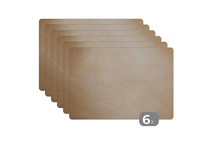 MuchoWow Platzset Leder - Druck - Lederoptik/print - Beige, (6-St), Platzse günstig online kaufen