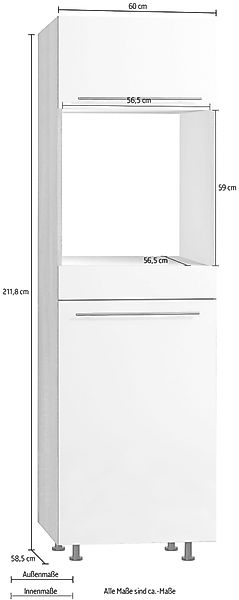 OPTIFIT Backofenumbauschrank "Bern", 60 cm breit, 212 cm hoch, mit höhenver günstig online kaufen