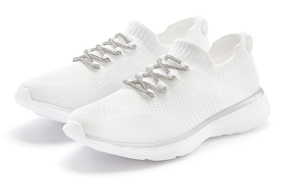 LASCANA Sneaker, mit modischer Glitzerschnürung VEGAN günstig online kaufen