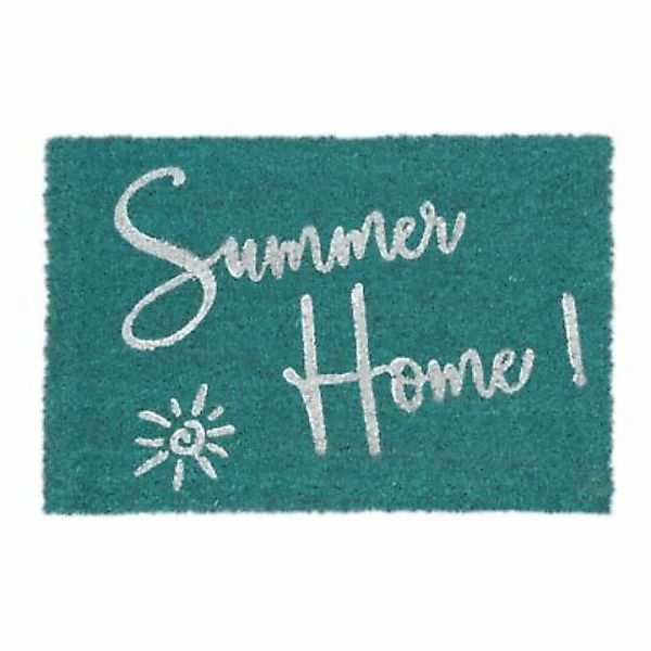 relaxdays Kokos Fußmatte Summer Home blau/weiß günstig online kaufen