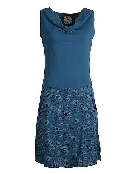 Vishes Sommerkleid Kleid Blumen-Muster, Wasserfall-Kragen und Taschen Hippi günstig online kaufen