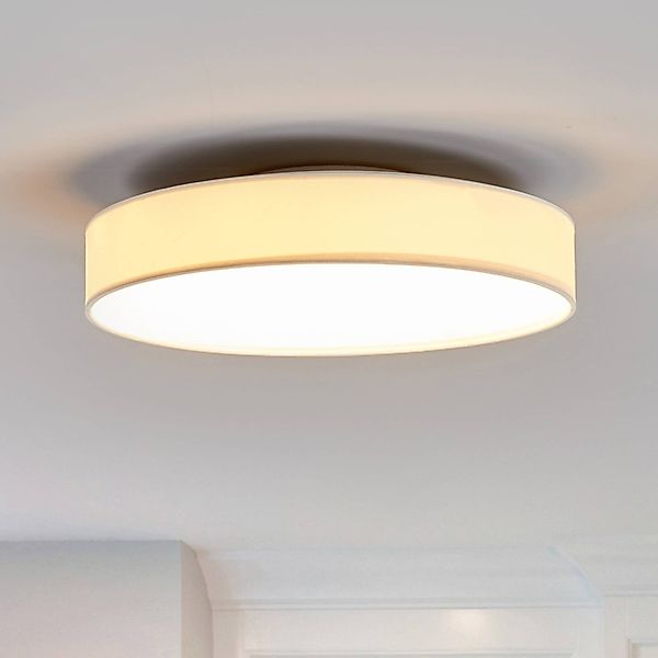 Lindby LED-Deckenlampe Saira, Ø 40 cm, weiß, Textil günstig online kaufen