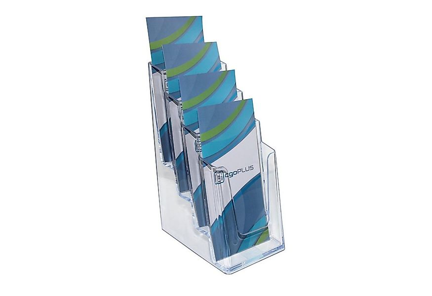 ogoPLUS Zeitungsständer 4 Etagen Prospekthalter Din lang, Flyerständer, Auf günstig online kaufen