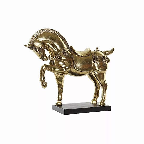 Deko-figur Dkd Home Decor Pferd Schwarz Golden Harz (29 X 9 X 25 Cm) günstig online kaufen