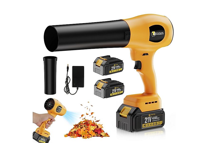 CONENTOOL Akku-Laubbläser Elektrischer Laubbläser 160 m/s, (mit 21V 2×4.0Ah günstig online kaufen