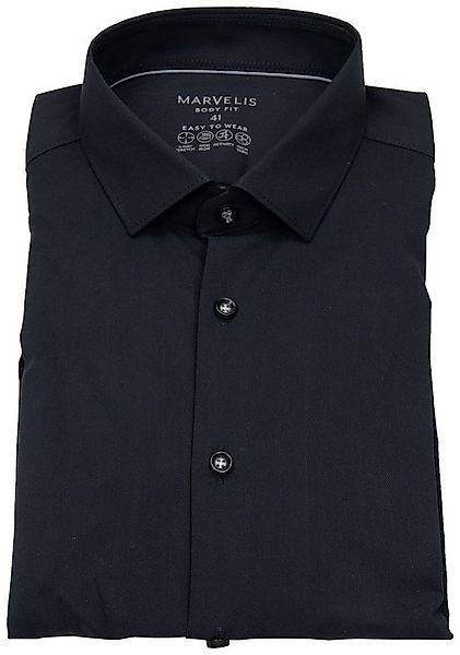 MARVELIS Businesshemd Body Fit stark tailliert bügelfrei Kentkragen günstig online kaufen