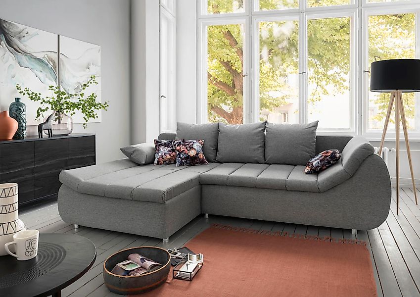 INOSIGN Ecksofa "Imola elegant und modern, aktuelle Steppung im Sitz, beque günstig online kaufen