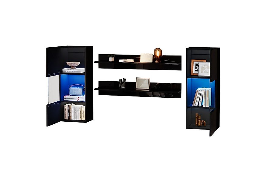 MODFU Wandregal TV-Wandschrank-Set, TV-Schrank-Set 4-tlg., Smarte APP-geste günstig online kaufen