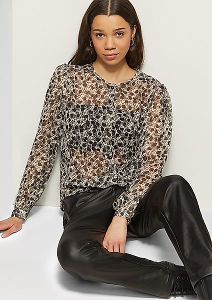 QS Langarmbluse Leicht transparente Chiffonbluse mit günstig online kaufen